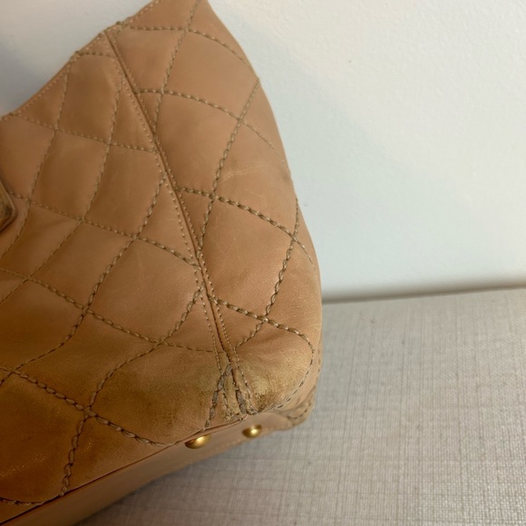 Chanel Tan Quilted Tote Bag - Picture 10 of 13
